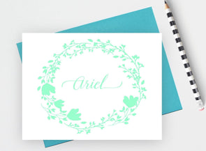 Floral designed women's stationery note cards.