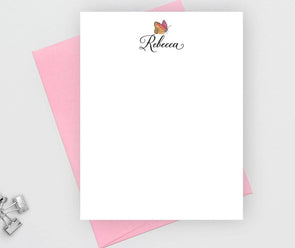 Personalized butterfly note card with candy envelope.