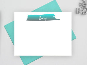 Watercolor design personalized note cards.