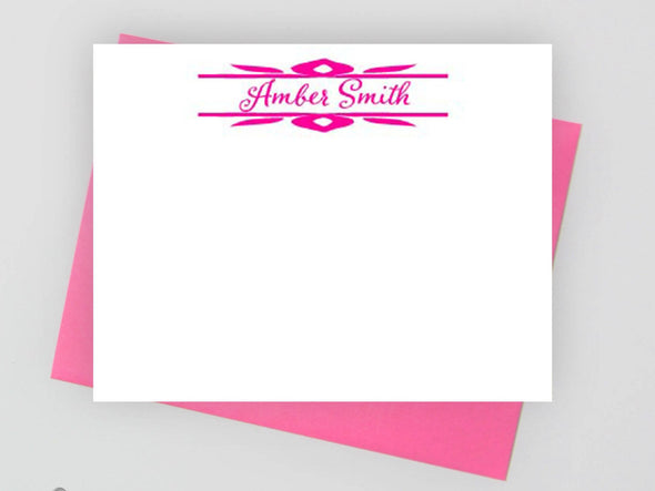 Personalized women's stationery note cards.