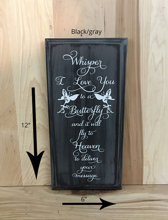 12x6 black/gray memorial wood sign with white lettering
