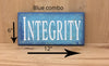 6x12 blue combo integrity wood sign with white lettering