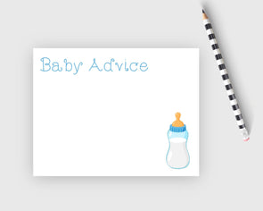 Baby boy shower adive cards with baby bottle design