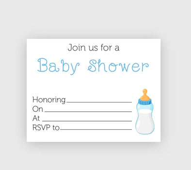 Digital download baby shower invitation baby bottle theme