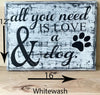 12x16 whitewash wood dog sign