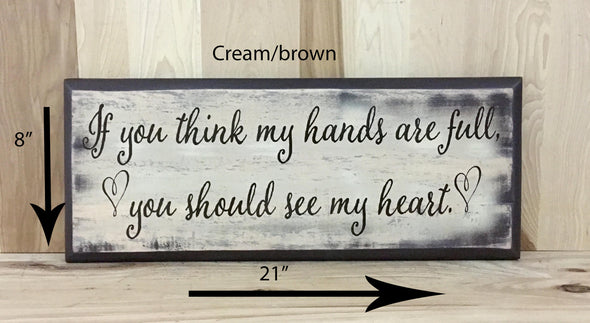 21x8 cream/brown wood sign with brown lettering for teachers or parents.