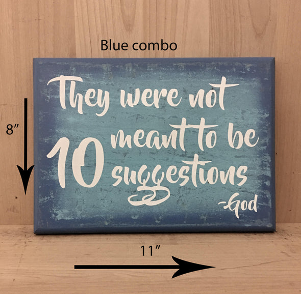 8 inch by 11 inch blue combo religious wooden sign, fun message from God.