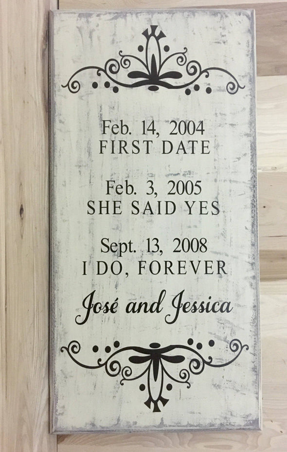 Personalized wedding gift, love story sign, wedding sign, wife gift