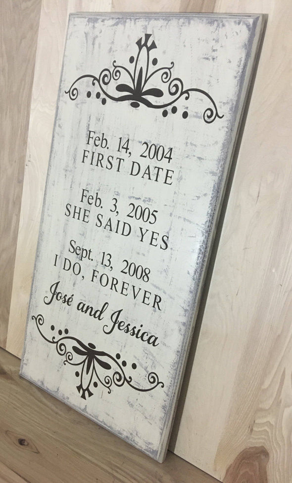 Personalized wedding gift, love story sign, wedding sign, wife gift