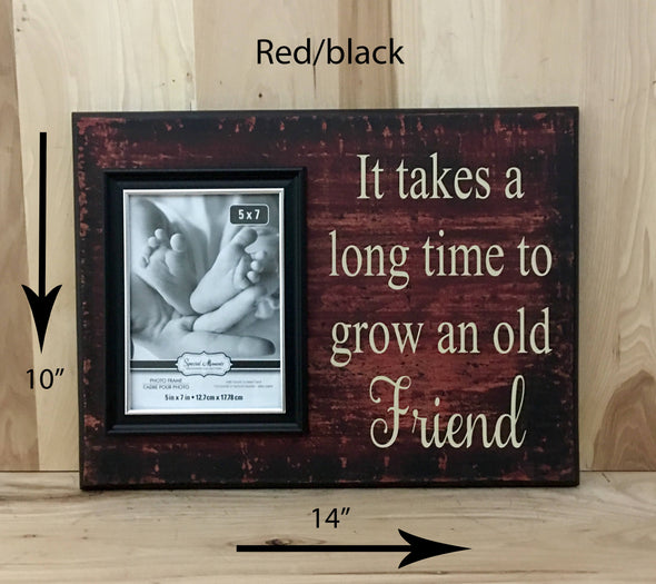 14x10 red/black friend sign with cream lettering