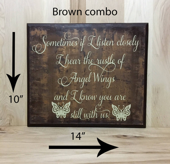 10x14 brown combo memorial sign with cream lettering.