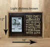 12x16 light distress brown wedding wood sign with cream lettering and frame.