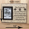 12x16 rustic cream sign with picture frame and brown lettering for dog lovers gift.