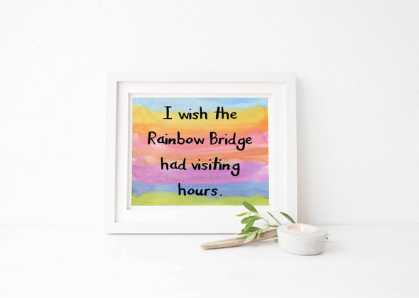 Rainbow bridge art print for the loss of a pet digital download.
