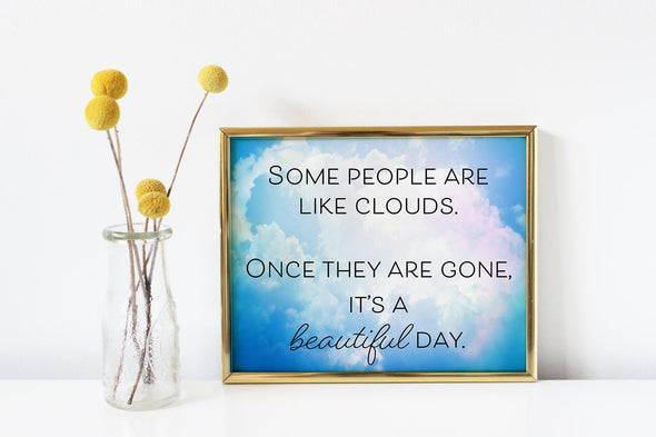 Funny digital download art print with cloud background.