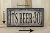 12x6 cream/brown beer wood sign for man cave