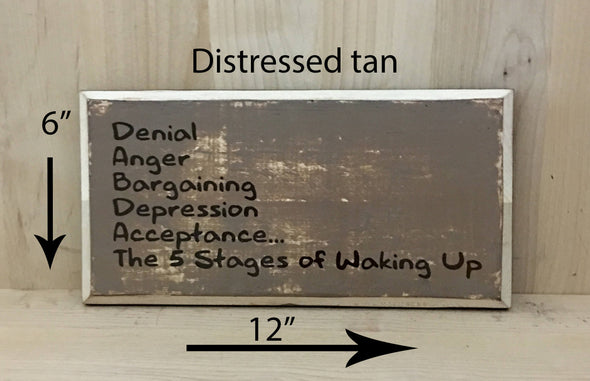 6x12 distressed tan wood sign