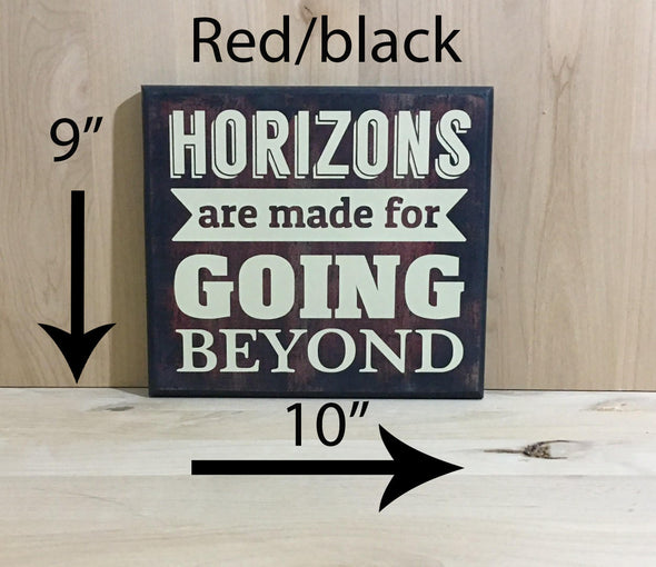 9x10 red/black goal sign with cream lettering