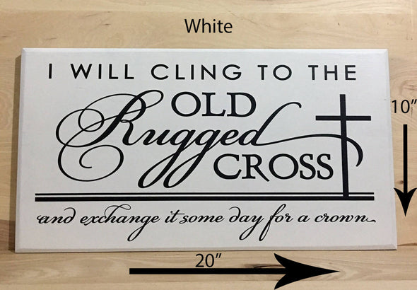 20x10 white religious wood sign with white lettering.