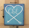 10x10 blue combo wood sign with white lettering for wedding gift