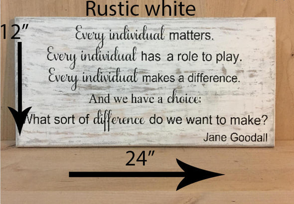 12x24 rustic white wood sign with black lettering