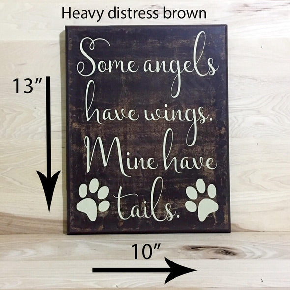 13x10 heavy distress brown dog wood sign with cream lettering