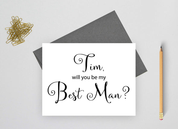 Personalized will you be my best man card for weddings.