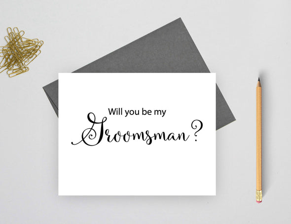 Will you be my groomsman wedding card.