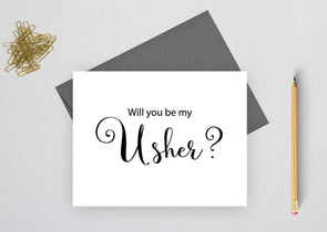Will you be my usher wedding card?