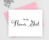 To my flower girl wedding card.