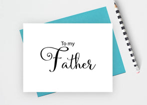 To my father wedding card.