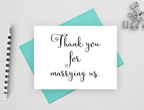 Thank you for marrying us wedding thank you card.