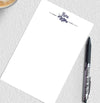 Floral personalized stationery notepad.