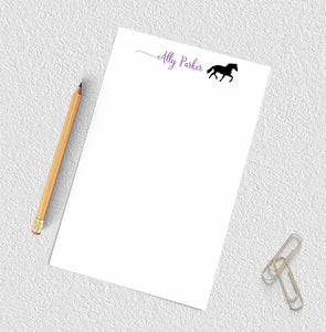 Personalized horse design notepad.