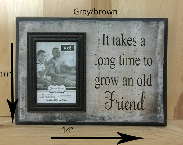 14x10 gray/brown sign with brown lettering friend wood sign