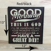 13x12 red/black religious wood sign with cream lettering