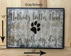 14x10 gray/brown dog wood sign with brown lettering