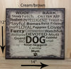 14x12 cream/brown dog wood sign with brown lettering