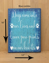 16x12 blue combo dog sign with white lettering.