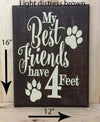 12x16 light distress brown dog wood sign with cream lettering