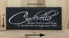 15x6 distressed black cinderella wood sign with white lettering