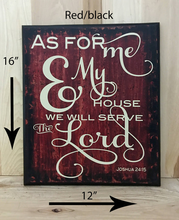 12x16 red/black christian inspired wood sign for home decor