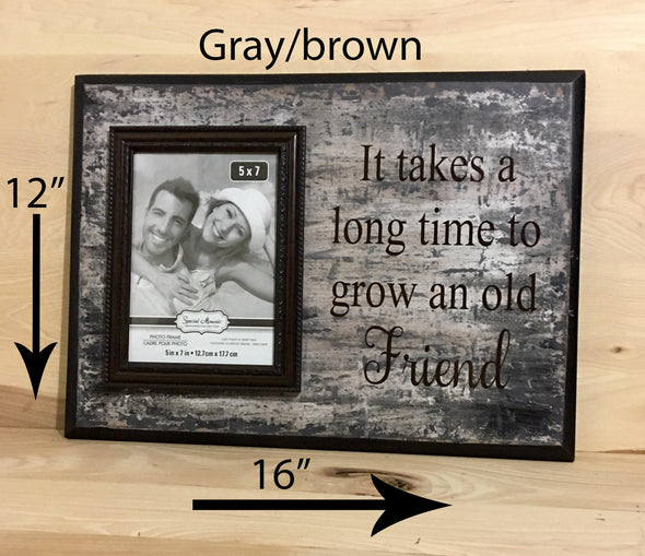 12x16 gray/brown it takes a long time with brown lettering