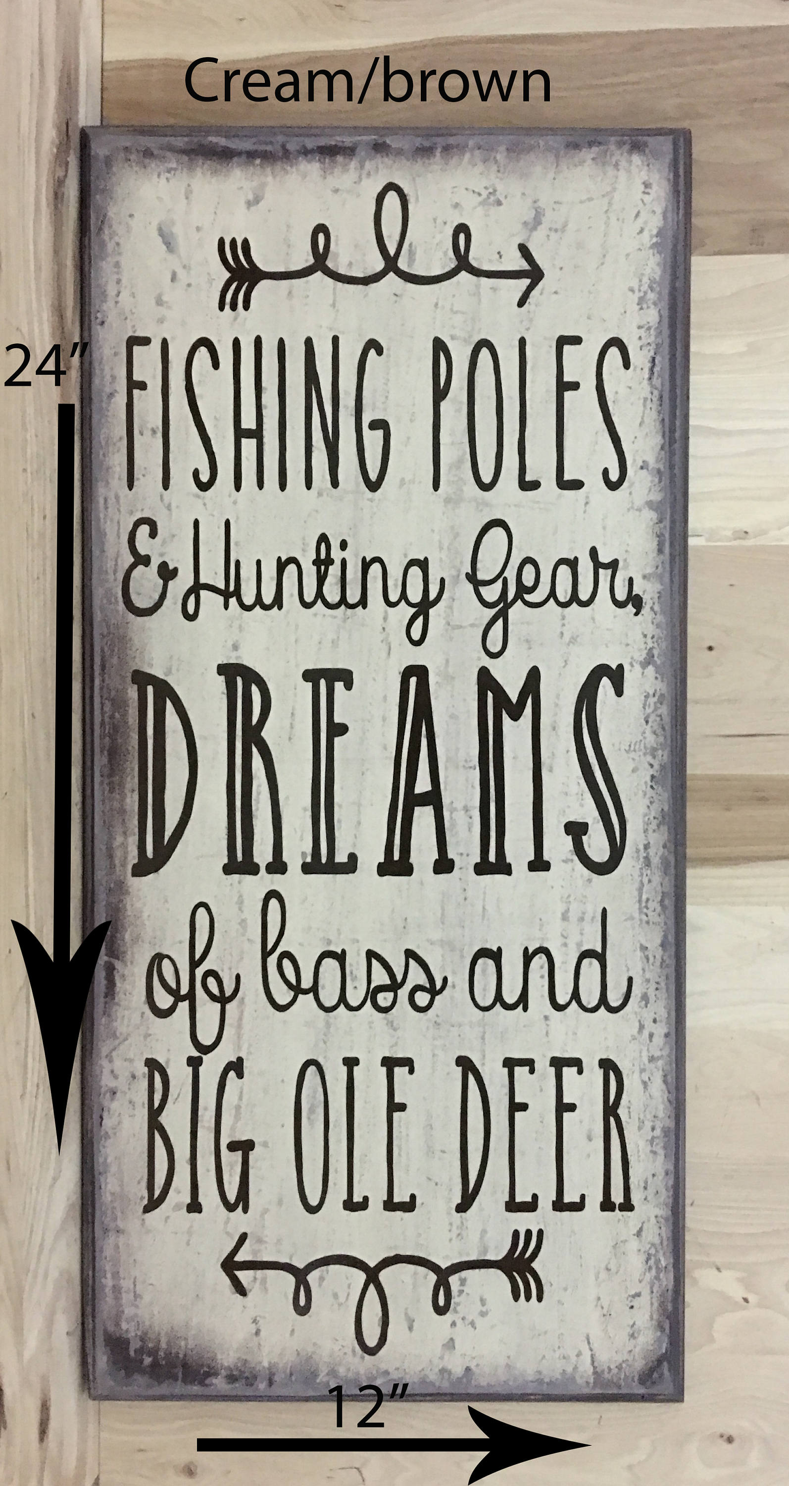 No Hunting or Fishing Rustic Wood Decorative Sign