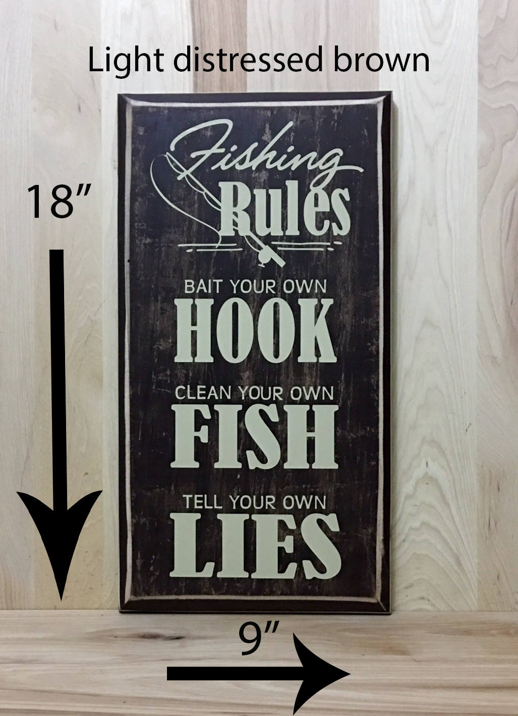 Fishing Rules Wall Decor, Fishing Cabin Wood Sign – Crafting With My Chis