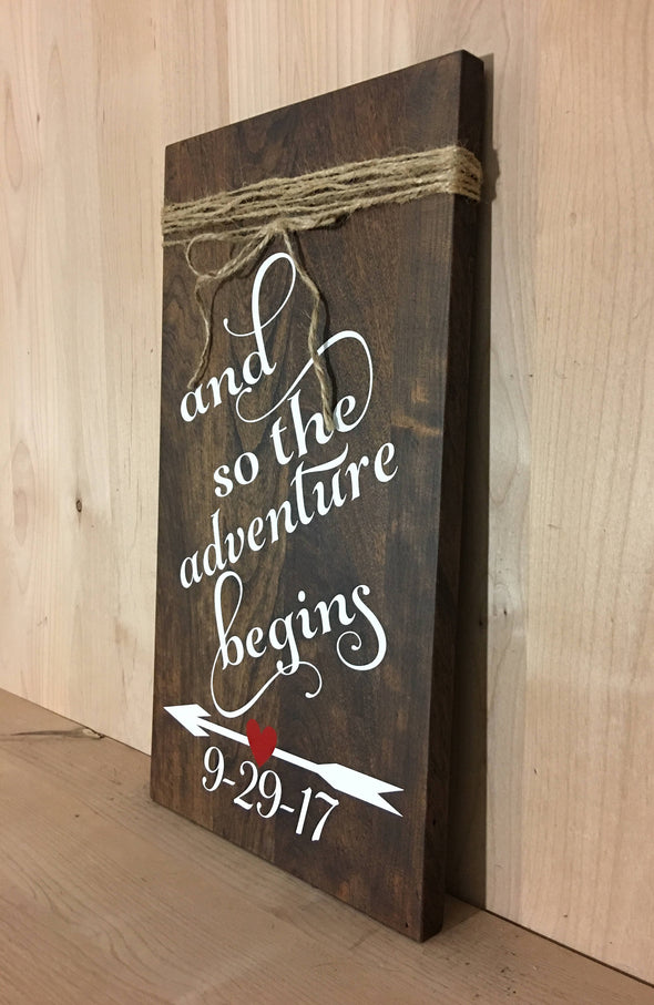 Personalized wedding date wood sign for wedding.