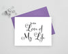 To the love of my life wedding card from bride or groom.