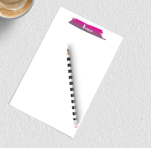 Personalized watercolor notepad.