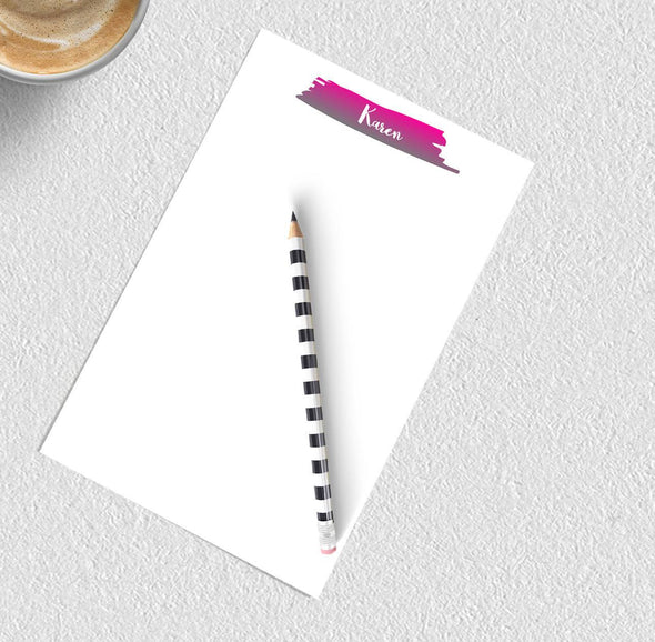 Personalized watercolor notepad.