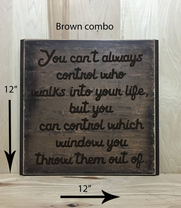 12x12 brown combo sarcastic wood sign with brown lettering